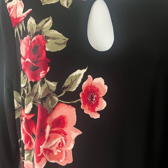 White House Black Market Pink and Red Sheath Dress 3/4 Sleeve - Picture 2 of 6